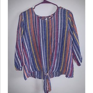 Stripe shirt with tie
